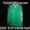 Kelly Green Long Sleeve Shamrock and Ireland T-shirt 
