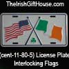 United States and Ireland Flags Licence Plate