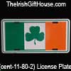 Irish Flag with Shamrcok Licence Plate