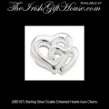 Solvar Irish Jewelry, Double Entwined Hearts Aura Charm