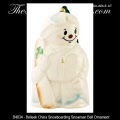 Irish Belleek China Snowboarding Snowman Bell Ornament