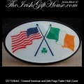 Crossed American and Irish Flags Trailer Hitch Cover 