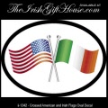 Crossed American and Irish Flags Oval Decal
