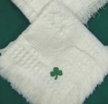 Irish Baby Blanket with Green Shamrock