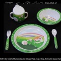 Irish Baby Gifts - Childs Shamrock and Sheep Dinner Set