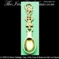 Irish Gifts - Solid Brass Claddagh, Harp, Celtic Cross and Shamrock Irish Love Spoon