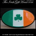 Irish Tri-Color Flag with Shamrock Trailer Hitch Cover 