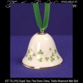 Trellis Shamrock, Miniature Bell Ornament Made in Galway Ireland by Royal Tara China