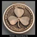 Gold Plated Shamrock Money Clip
