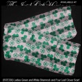 Irish Gifts - Green and White Shamrock Scarf