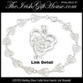 Solvar Irish Jewelry Sterling Silver Motherhood Celtic Knot Hearts Bracelet