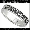 Solvar Irish Jewelry Ladies Sterling Silver Celtic Trinity Kont Band