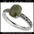 Sterling Silver Ladies Connnemara Marble Celtic Knot Ring