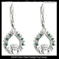 Solvar Irish Jewelry Silver Plated Claddagh Earrings