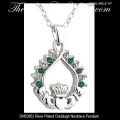 Solvar Irish Jewelry Silver Plated Claddagh Necklace Pendant