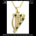 Solvar Irish Jewelry Gold Plated Harp Necklace Pendant