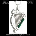 Solvar Irish Jewelry Silver Plated Celtic Harp Necklace Pendant