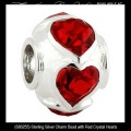 Solvar Irish Jewelry Sterling Silver Charm Bead with Hearts