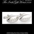 Solvar Irish Jewelry - Sterling Silver History of Ireland Cufflinks