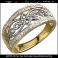 Solvar Irish Jewelry - Ladies Gold Diamond Celtic Knot Ring