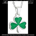 Solvar Irish Jewelry Shamrock Necklace Pendant, Silver Plated
