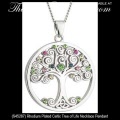 Solvar Irish Jewelry Celtic Tree of Life Necklace Pendant with Crystals