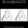 Solvar Irish Jewelry Silver Plated Celtic Trinity Knot Earrings