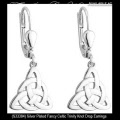 Solvar Irish Jewelry Silver Plated Celtic Trinity Knot Earrings