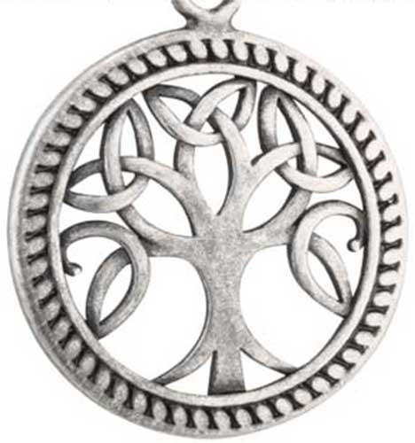 Irish Pewter Tree of Life Pendant and Full Length Cord 