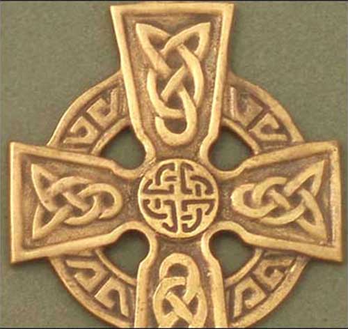 Brass Celtic Wall Cross - Small - Antique