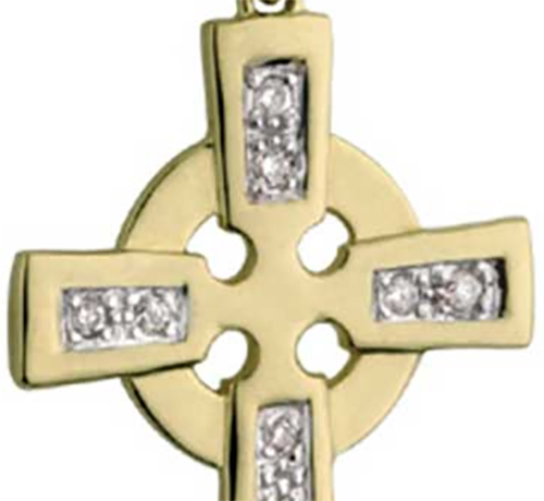 Gold Celtic Cross Necklace Diamond   Gold Celtic Cross Necklace 44421 A 