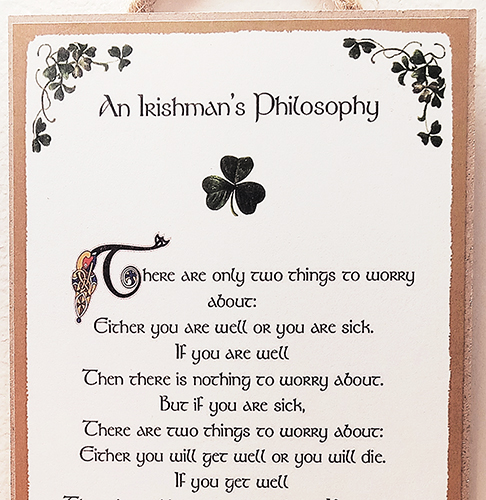 Irish Blessing Plaque Philosophy C X