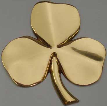 Laminated Luck of The Irish Emblem with Real Shamrock Design