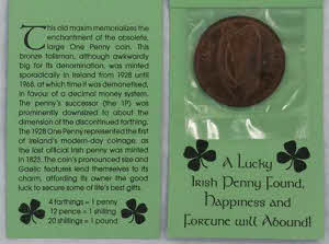 Irish Penny Coin Screw Lid Keepsake Box Saint Patrick's Day Gift 
