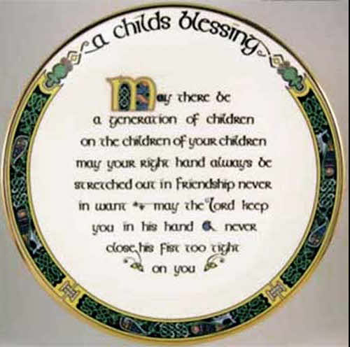Irish Baby Blessing Plaque - c5x10