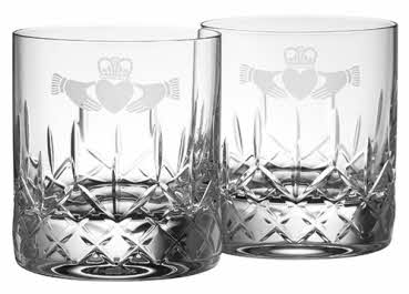 Claddagh Wine Glasses - Galway Crystal - Red