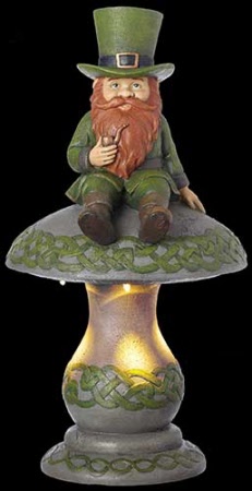 Leprechaun Garden Statue - Solar - Flower Cart