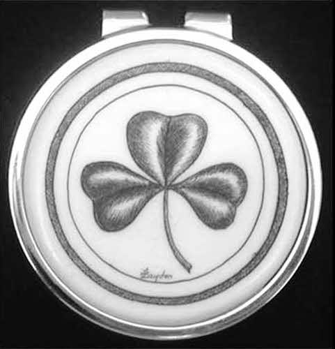 Shamrock Money Clip - Pewter Emblem