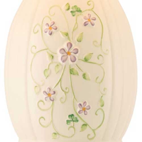 Belleek Shamrock Lace Lamp and Shade Large Off-White Belleek Pottery 4356