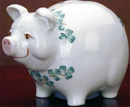 Irish Piggy Bank - Belleek