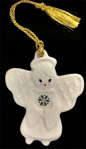 Belleek Angel with Snowflake Ornament