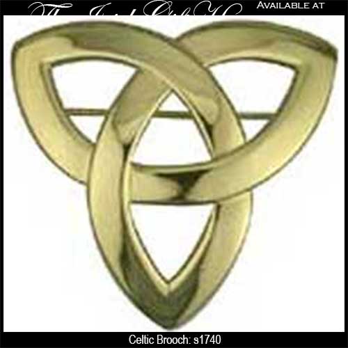 Celtic Brooch Trinity Knot Gold Plated