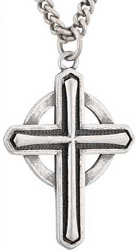 Celtic Cross Necklace - Men - Pewter