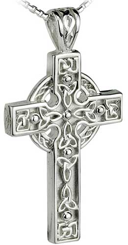 Mens Celtic Cross Necklace - Sterling Silver