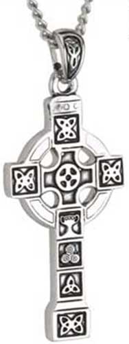 OIDEA Stainless Steel Celtic Irish Knot Cross Pendant Necklace,Dual Layer Two-Tone Jesus Crucifix Cross 