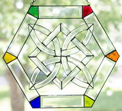 Celtic Stained Glass Hexagon