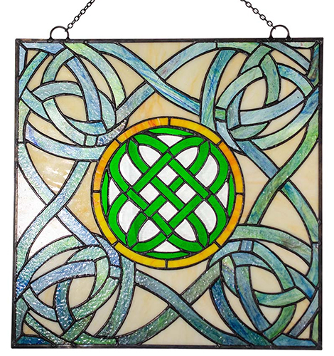 Free Engraved Personalization Irish Love Knot Glass Suncatcher 