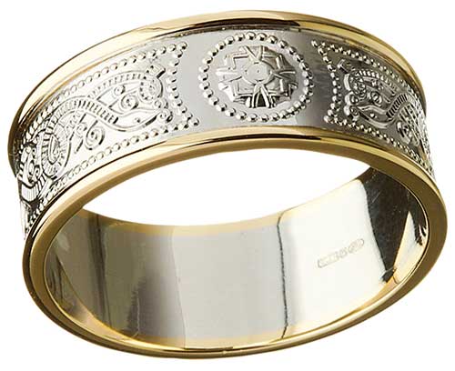 Celtic Wedding Band Womens 8 9mm L034wyL   L Celtic Wedding Bands Warrior Shield L034wyl A 