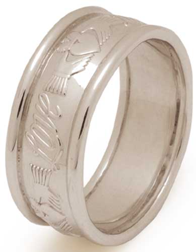 Mens Claddagh Wedding Band Heavy 7 6mm Ug044cr1twH   L Claddagh Wedding Bands Ug044cr1twH 