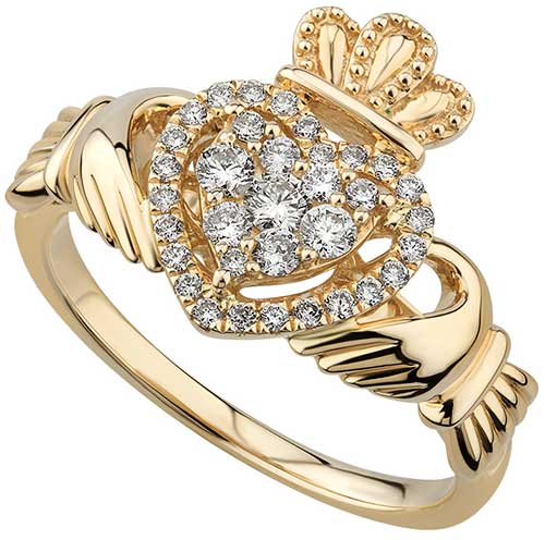 Gold Irish Claddagh Ring For Wedding and Engagement